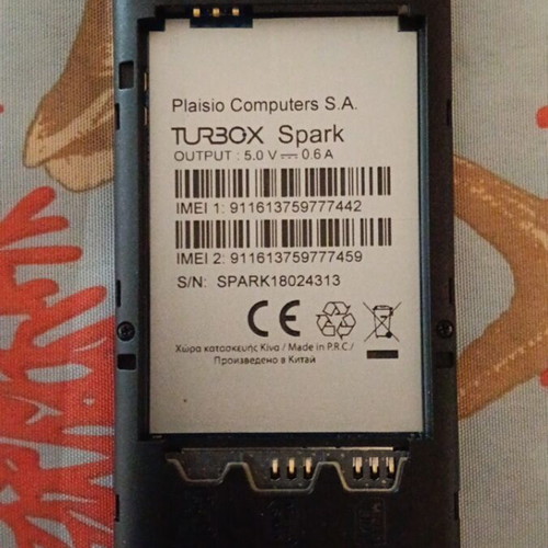 TURBOX Spark mobile phone used, black, dual SIM, memory card slot