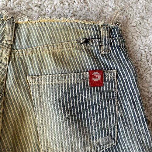 Distressed striped flare pants low-rise, new, size XS
