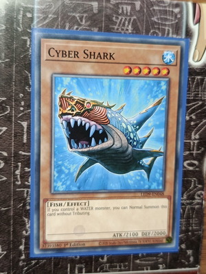 Cyber Shark Yu-Gi-Oh! card like new with Ultra Pro sleeve