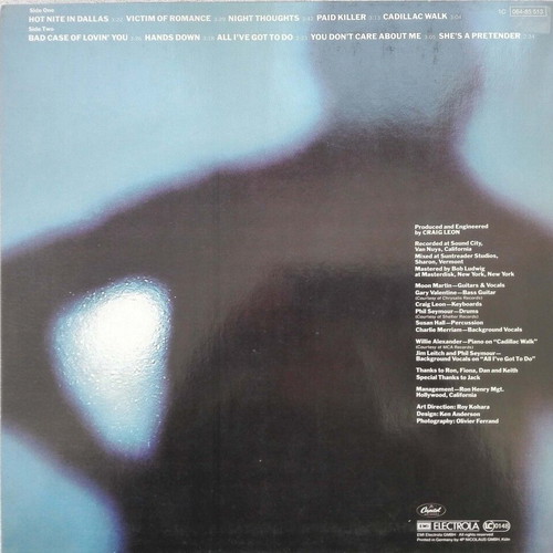 Moon Martin Shots From A Cold Nightmare LP like new, rock