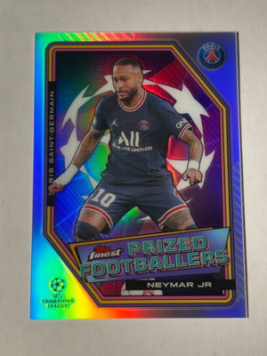 Topps Finest UEFA Champions League 2021/22 Prized Footballers Neymar Jr card like new