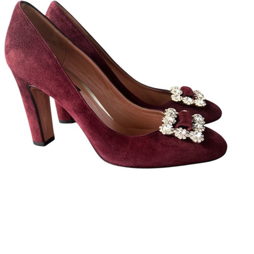 Oxitaly Fratelli Russo pumps new with rhinestone buckle, suede