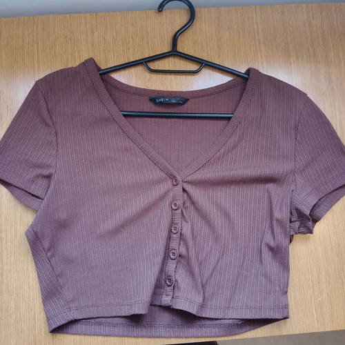 Ribbed Crop Top Shein like new, brown, size M