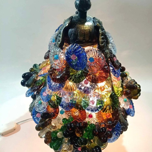 Παλιά επιτραπέζια λάμπα Murano Art Glass ιταλικής τέχνης δεκαετίας '50 σε άριστη κατάσταση