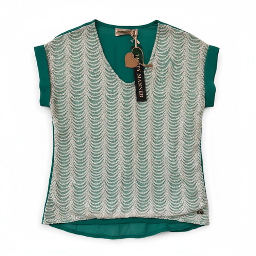 Lofty Manner Nina Top green with sequins size XS new