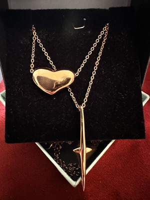Puppis necklace set, gold tone, two pieces