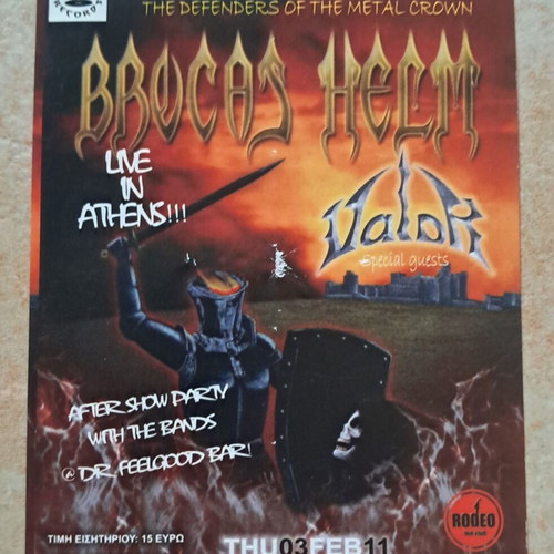 Brocas Helm Valor 2011 official concert flyer