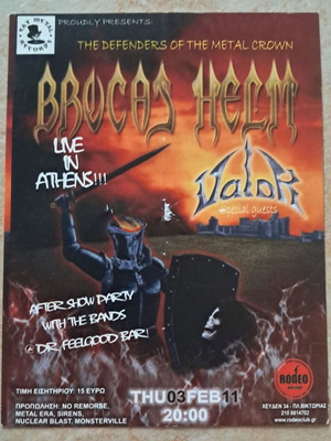 Brocas Helm Valor 2011 official concert flyer