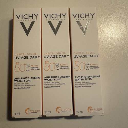 Vichy Capital Soleil UV-Age Daily SPF50+ sunscreen 3x15 ml new