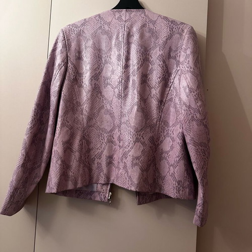 Leather jacket used, vintage, purple, size M