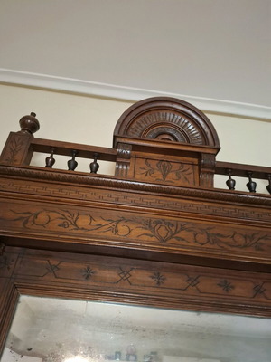 Antique walnut dressing table mirrors used, 2 pieces, circa 1870 handmade