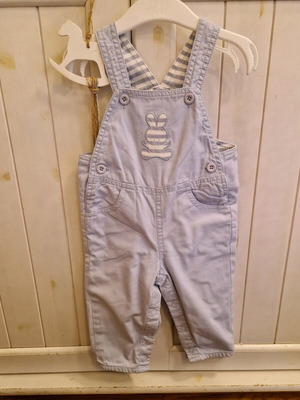 Benetton blue overalls boy 6-9 months like new