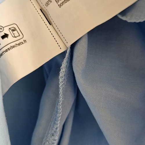 Zara oversized blouse with cutout embroidery, blue, size S