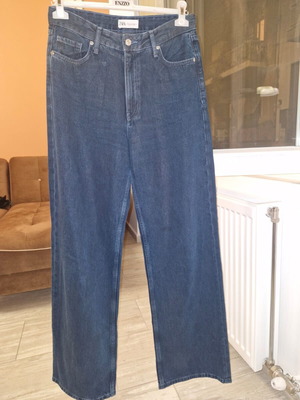 ZARA jeans straight fit No. 38 like new, blue waxed fabric