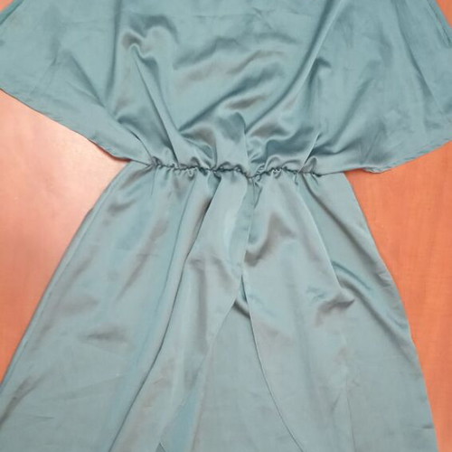 Midi dress turquoise new one size to XL satin