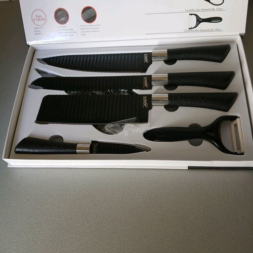 6-Piece Knife Set new with Non-Stick Coating and Ergonomic Handle
