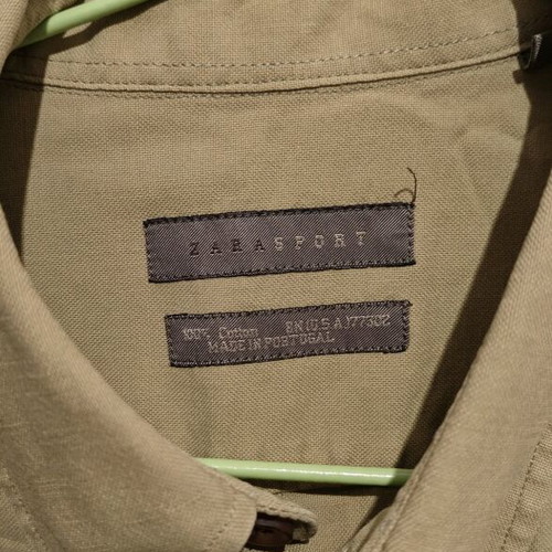 Zara men's cotton shirt like new, olive color, size Large