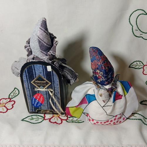 Clown and Harlequin dolls used, set of two