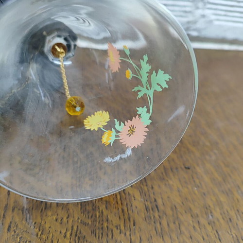 Crystal decorative bell used, 24% lead crystal with autumn flowers