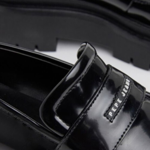 Queen Oxford Pepe Jeans women's loafers new, black patent leather, size 40