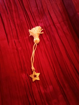 Handmade Christmas star charm with gold tassel like new