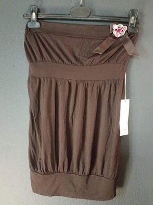 Strapless Top with Front Brooch New, Size M