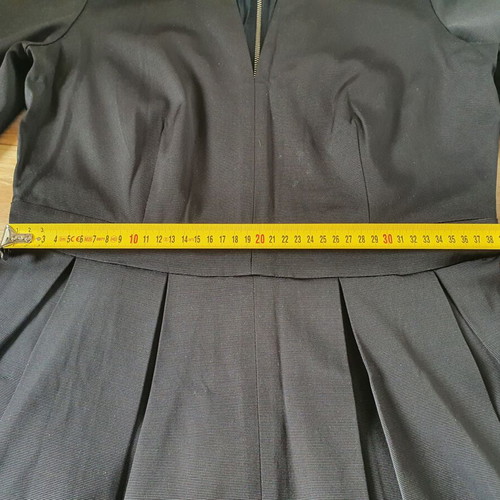 Axara Paris elegant black dress with white belt and pocket, like new, size L/XL