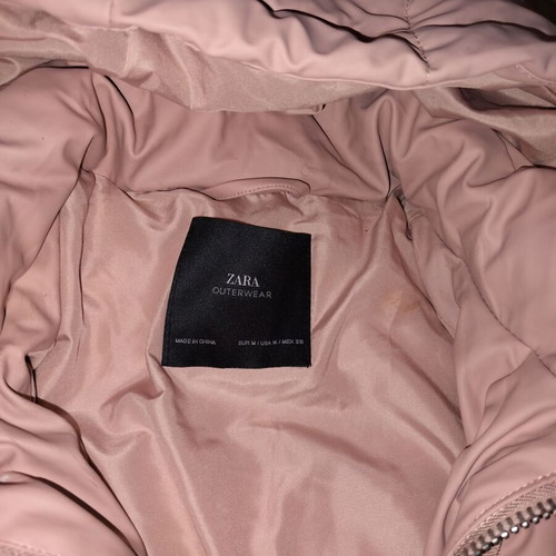 Zara jacket like new, soft pink with silver zipper