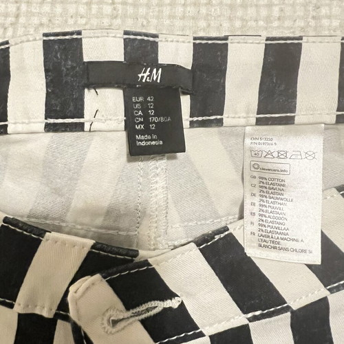 Nautical pants H&M XL 42 14 like new, white and blue