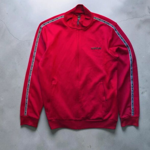 Adidas Taped Sleeve Track Jacket, red and black, large