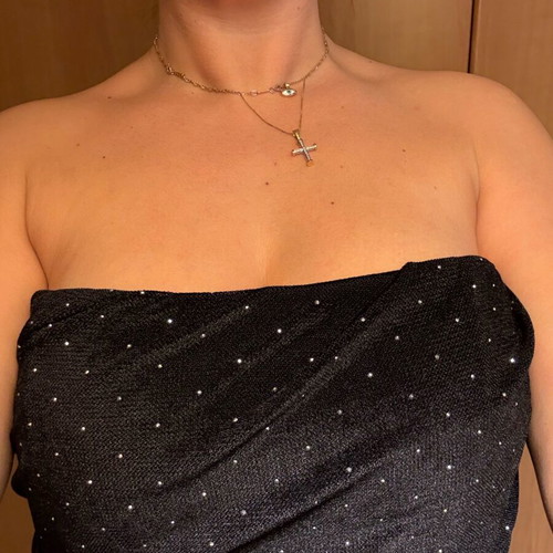 MindMatter midi strapless dress with studs black like new, size L