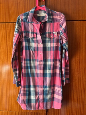 Franklin Marshall checked shirt dress like new, blue and pink
