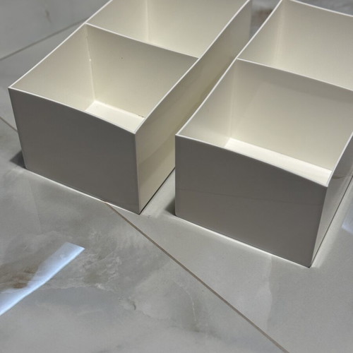 Set of 2 white plastic storage boxes