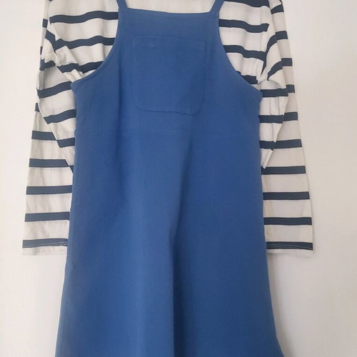 Zara Arty 2-Piece Dress 14y like new, blue with striped blouse
