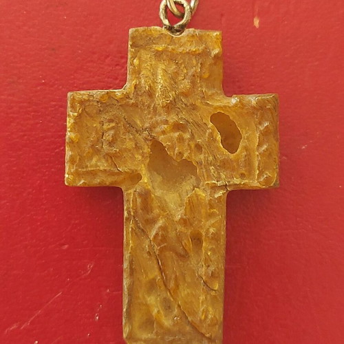 Aghioritic Crucifix 18th Century Used, Horn Chest Cross
