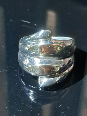 Silver-gold ring used, size 54, 9.52g