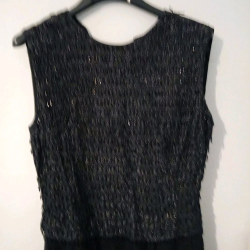 Black dress with beads like new for wedding or evening wear