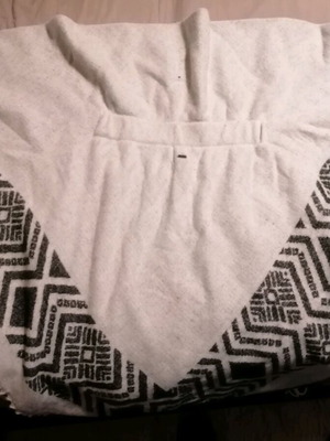 Funky Buddha women's poncho like new, white and grey