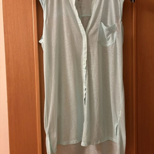 Atmosphere tunic like new, turquoise, semi-transparent with buttons