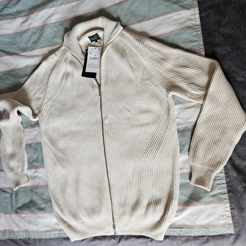Zara Man cardigan XL, 100% fine cotton, off-white