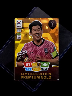 Heung-min Son Premium Gold Limited Edition card used, Panini World Cup 2022