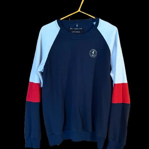 Al Franco sweatshirt like new, blue with red and white stripes, size M