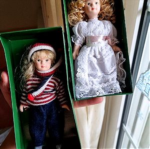 Πακέτο 2 πορσελάνη κουκλες κούκλα vintage
