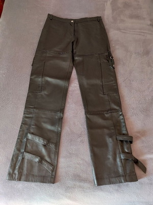 Lussile women's pants 100% leather new, black, size S