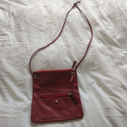 KEM crossbody bag used, red leather