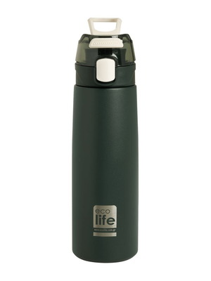Ecolife Stainless Steel Thermos Bottle with Infuser 550ml, new, Dark Green