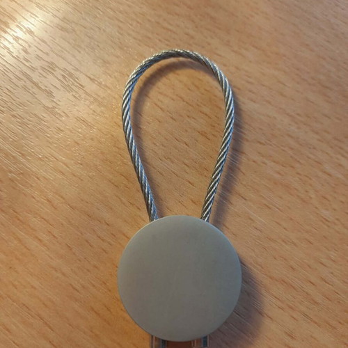 Collectible metal EKO keychain with steel wire cable new