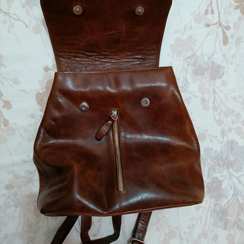 Leather backpack brown like new
