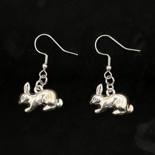 Bunny earrings handmade, new, silver