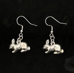 Bunny earrings handmade, new, silver